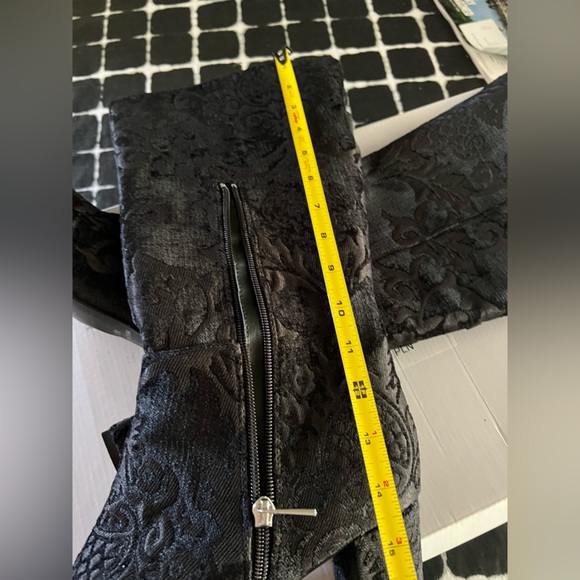 Midnight Velvet Black Boho Brocade Fabric Boots Holiday Party Romantic Chic 10M - Picture 2 of 8